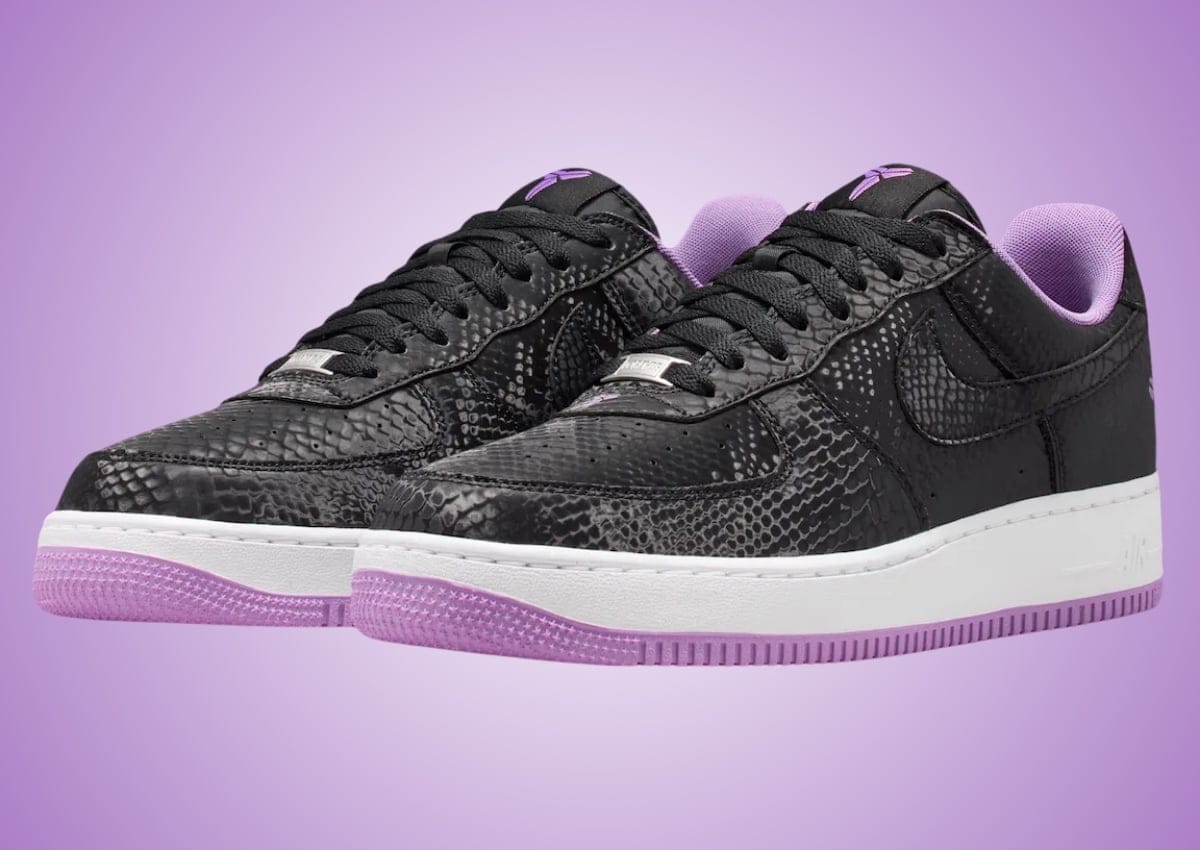 Nike Releases Kobe Air Force 1 Low 'Black/Purple Stardust' for $125
