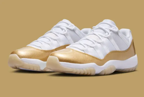 Air Jordan 11 Low "Mother's Day" in white and metallic gold