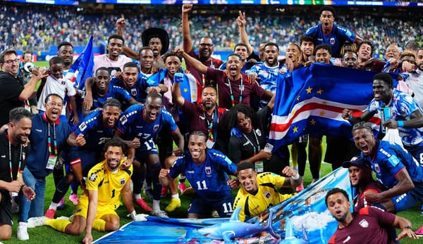 Cape Verde players celebrate reaching the 2026 World Cup round of 32