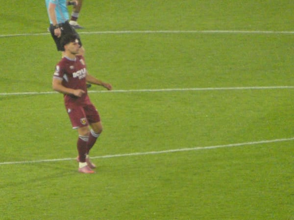 Mateus Fernandes in a West Ham United kit, the midfielder Tottenham have agreed an £85m deal to sign.