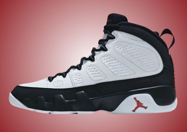 Air Jordan 9 OG Space Jam in White, Black and True Red