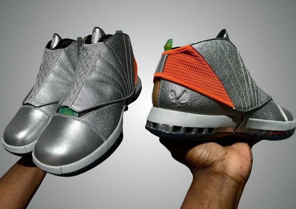 Free The Youth x Air Jordan 16 in Metallic Silver, Picante Red and Total Orange