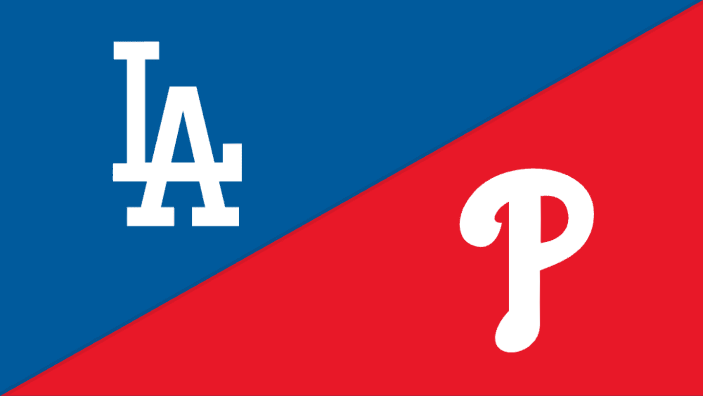 Los Angeles Dodgers at Philadelphia Phillies matchup graphic