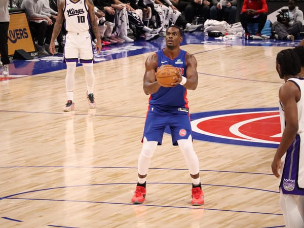 Detroit Pistons center Jalen Duren at the free-throw line, a restricted free agent in 2026.