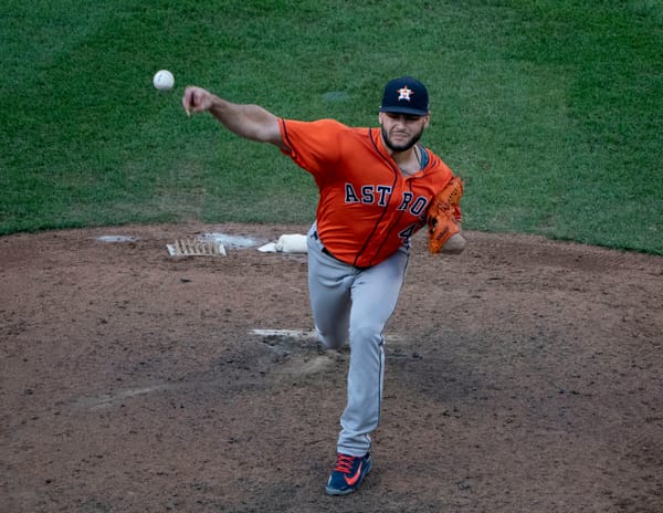 Houston Astros pitcher Lance McCullers Jr. on the mound.