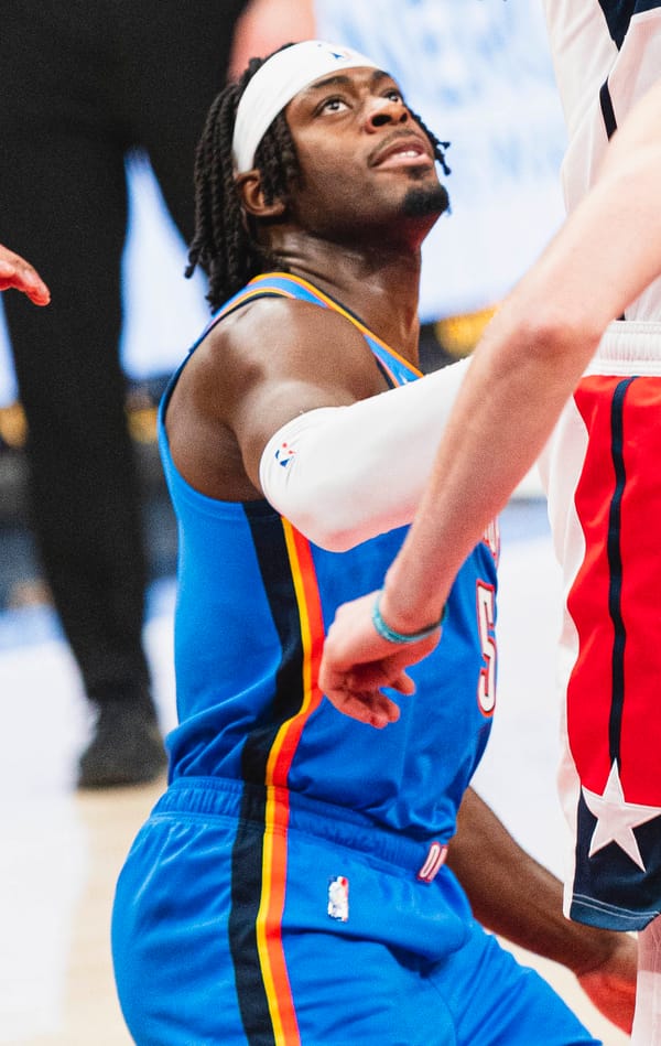 Luguentz Dort playing for the Oklahoma City Thunder