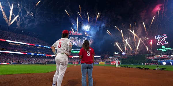 American League players during the 2026 MLB All-Star Game at Citizens Bank Park in Philadelphia.