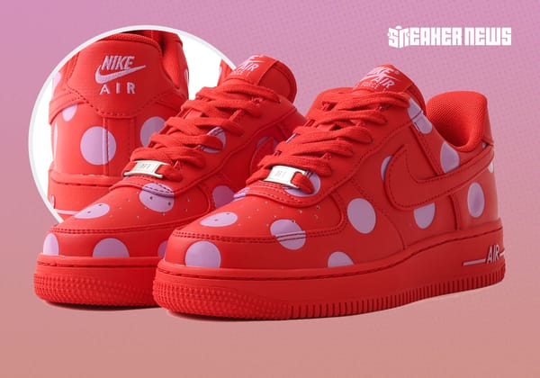Nike Air Force 1 Low "Polka Dot" in University Red and Light Magenta