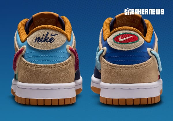 Nike Dunk Low GS "Midnight Navy/Green Noise" with mismatched left and right palettes