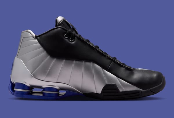 Nike Shox BB4 OG Black/Lapis lateral profile view