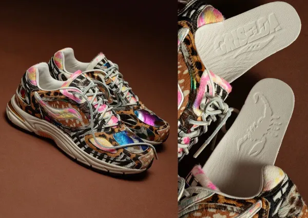 Westside Gunn x Saucony Grid Jazz 9 'Awesome Gods' in mixed animal print with Griselda-embossed sockliners
