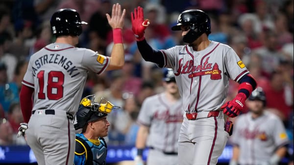 Atlanta Braves and Philadelphia Phillies players at Citizens Bank Park