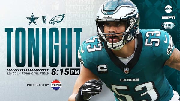 Philadelphia Eagles and Dallas Cowboys helmets ahead of Monday Night Football