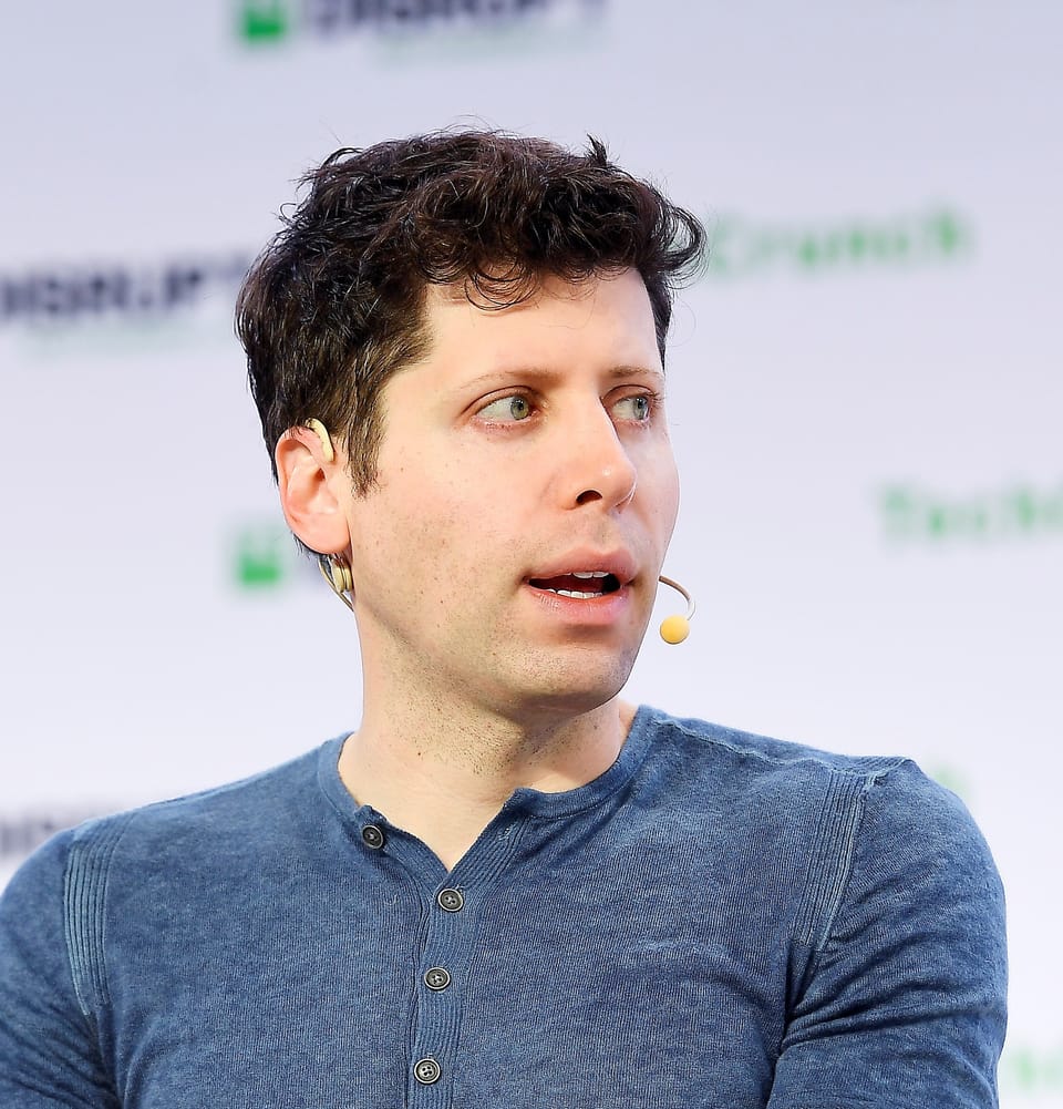 OpenAI chief executive Sam Altman speaking onstage at TechCrunch Disrupt San Francisco